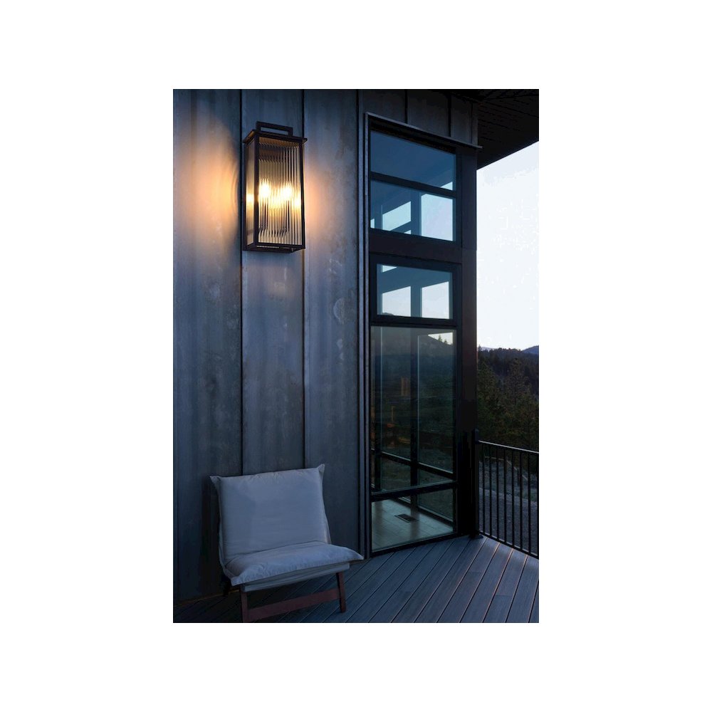 Kannon 8.5 inch Outdoor Wall Sconce in Black. Picture 2