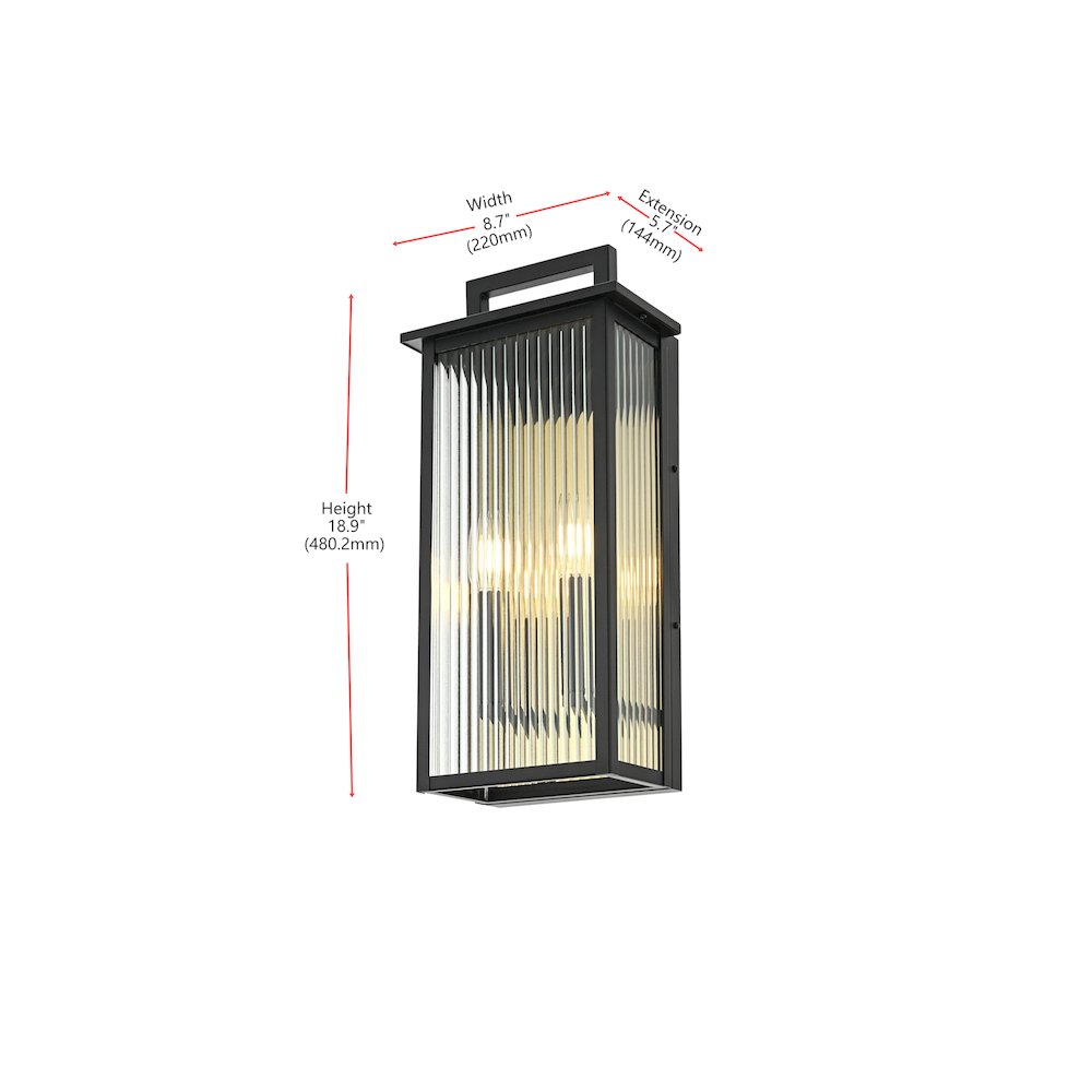 Kannon 8.5 inch Outdoor Wall Sconce in Black. Picture 8