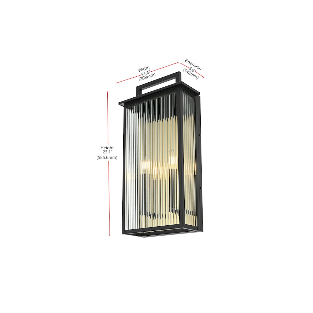 Kannon 11.5 inch Outdoor Wall Sconce in Black. Picture 8