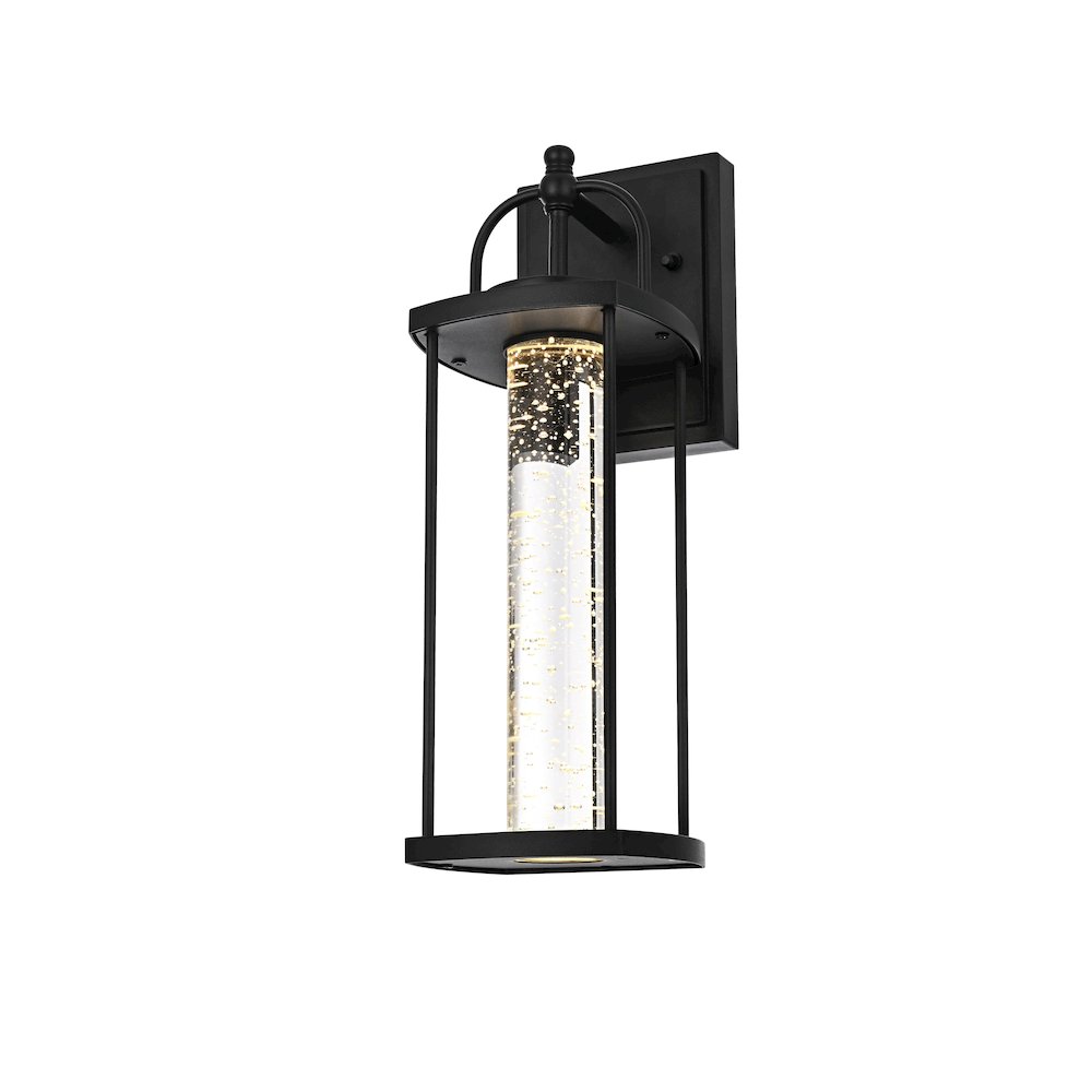 Zev 15 inch LED Outdoor Wall sconce in Black. Picture 3