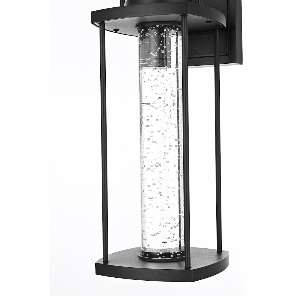 Zev 15 inch LED Outdoor Wall sconce in Black. Picture 5