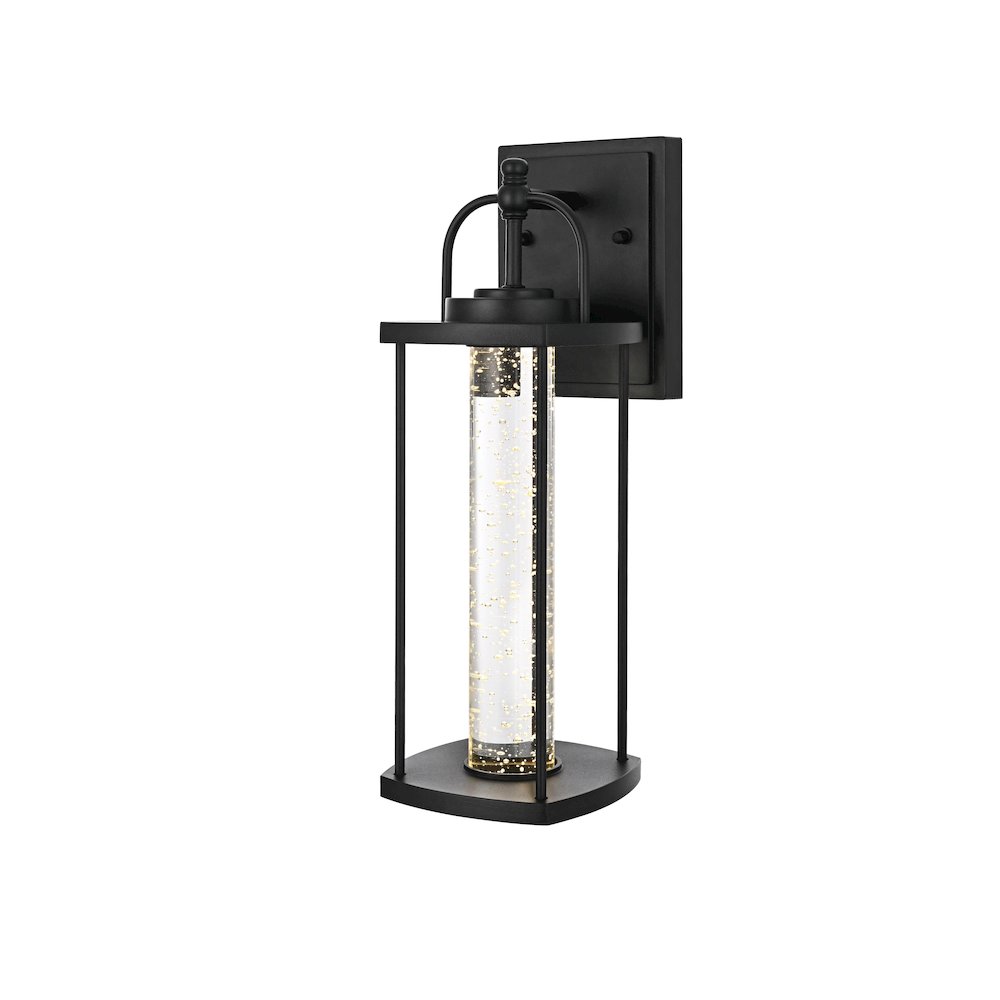 Zev 15 inch LED Outdoor Wall sconce in Black. Picture 7
