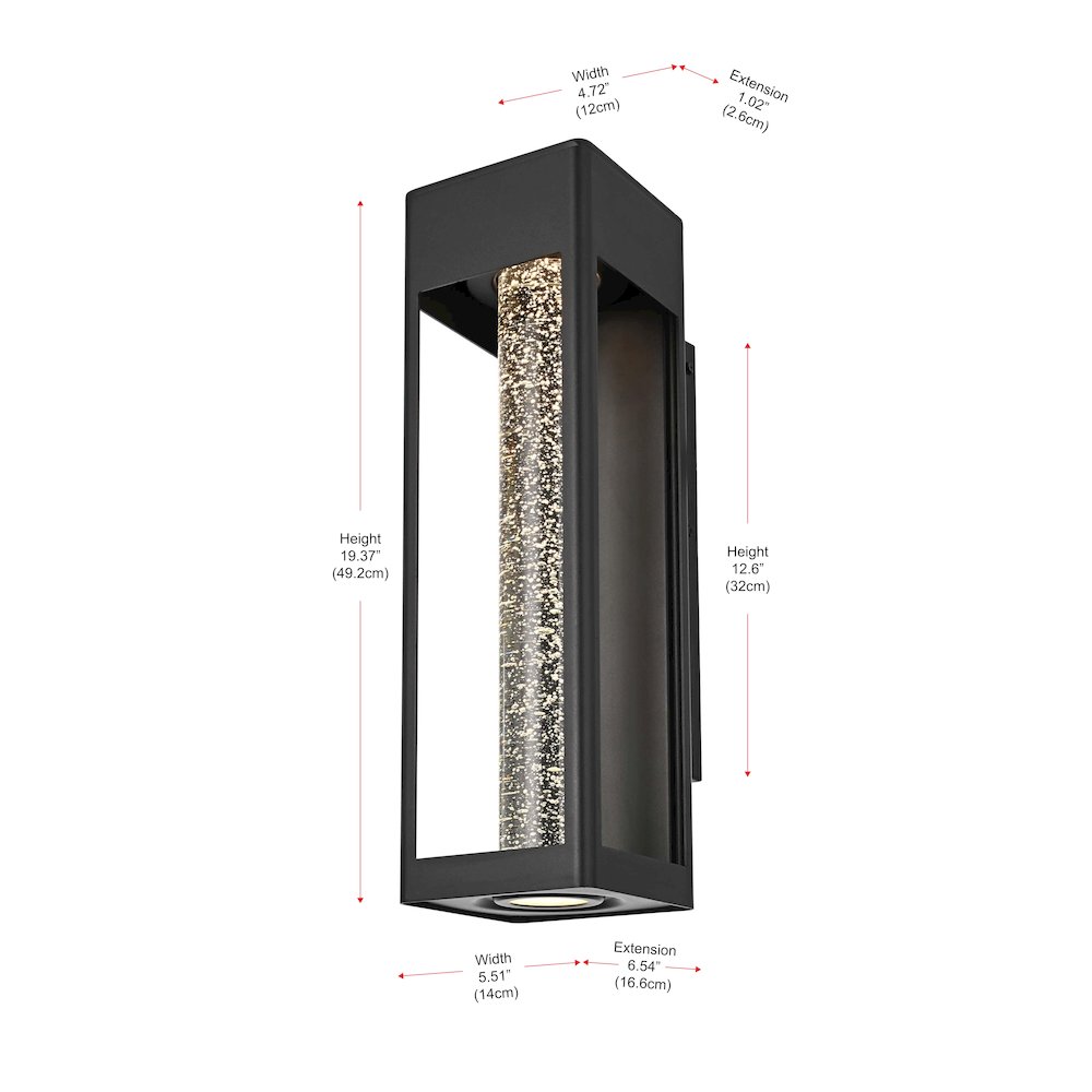 Amaris 19 inch LED Outdoor Wall sconce in Black. Picture 8