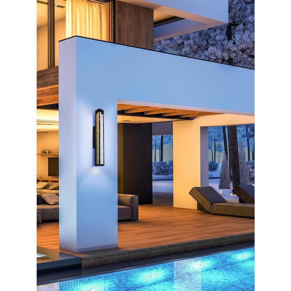 Amaris 32 inch LED Outdoor Wall sconce in Black. Picture 2