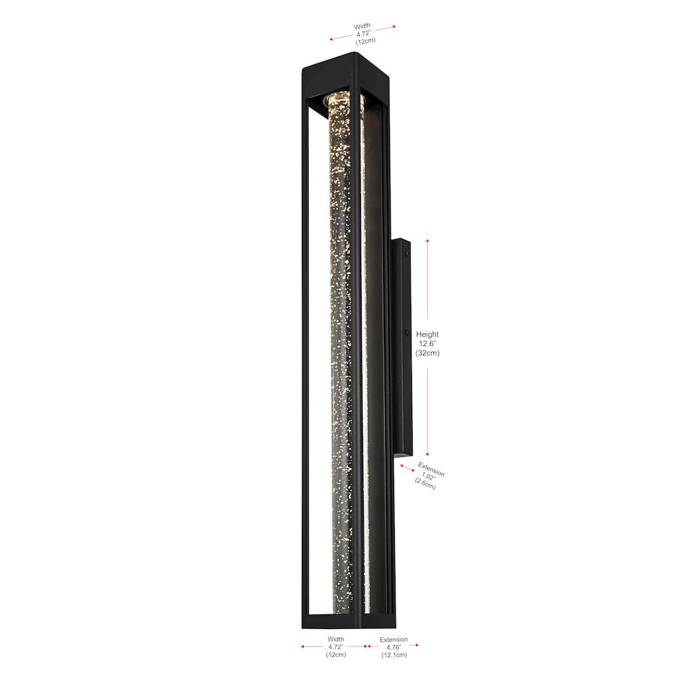 Amaris 32 inch LED Outdoor Wall sconce in Black. Picture 8
