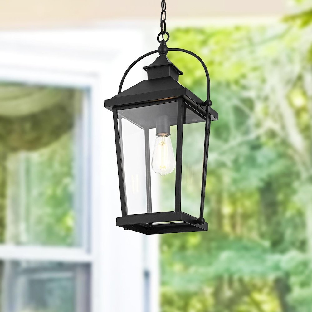 Luz 21 inch Outdoor Pendant in Black. Picture 2