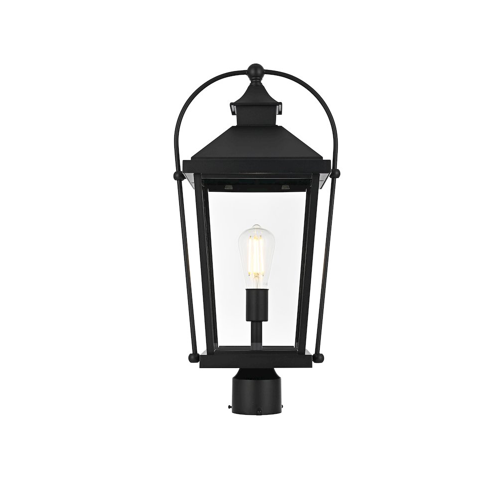 Luz 23 inch Outdoor Post light in Black. Picture 1