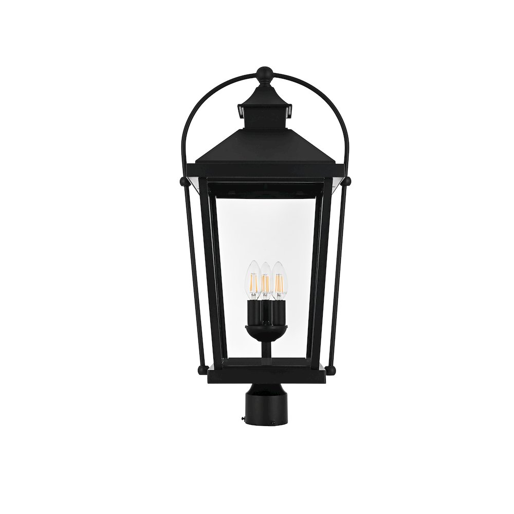 Luz 27 inch Outdoor Post light in Black. Picture 1