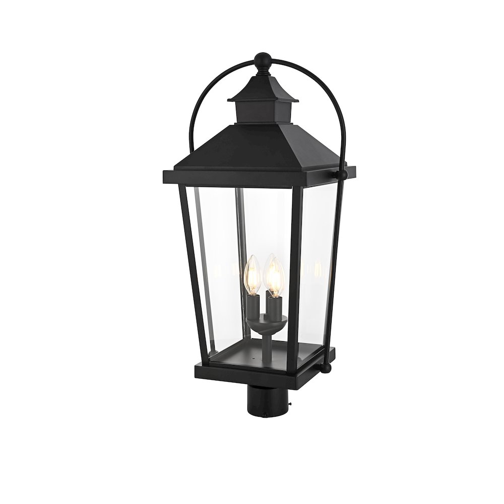 Luz 27 inch Outdoor Post light in Black. Picture 2