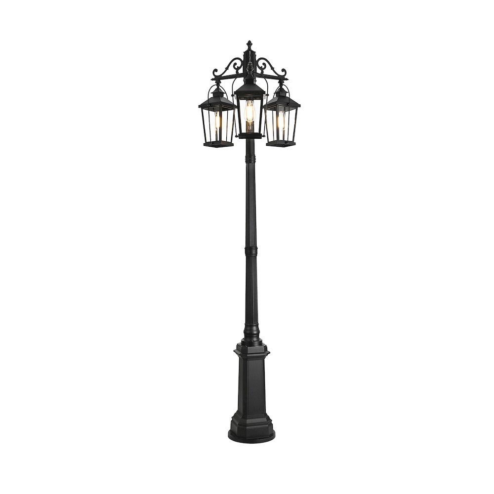 Luz 84 inch Outdoor Post light with pole in Black. Picture 2