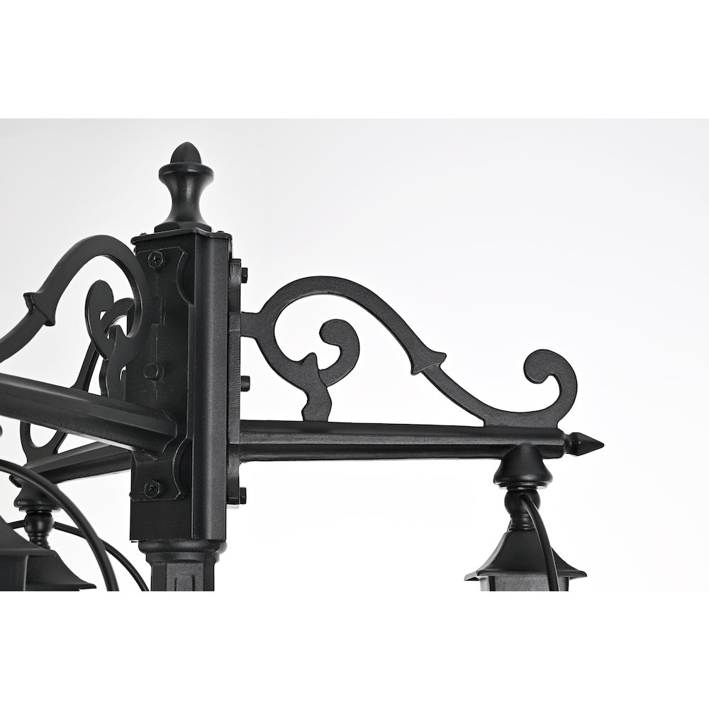 Luz 84 inch Outdoor Post light with pole in Black. Picture 3