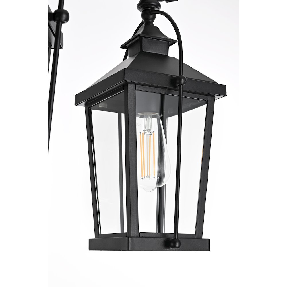 Luz 84 inch Outdoor Post light with pole in Black. Picture 6