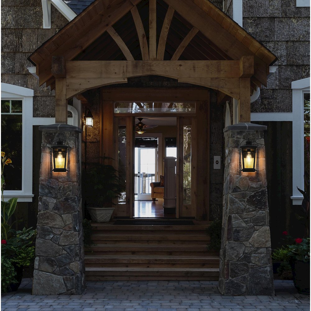 Luz 14 inch Outdoor Wall sconce in Black. Picture 2