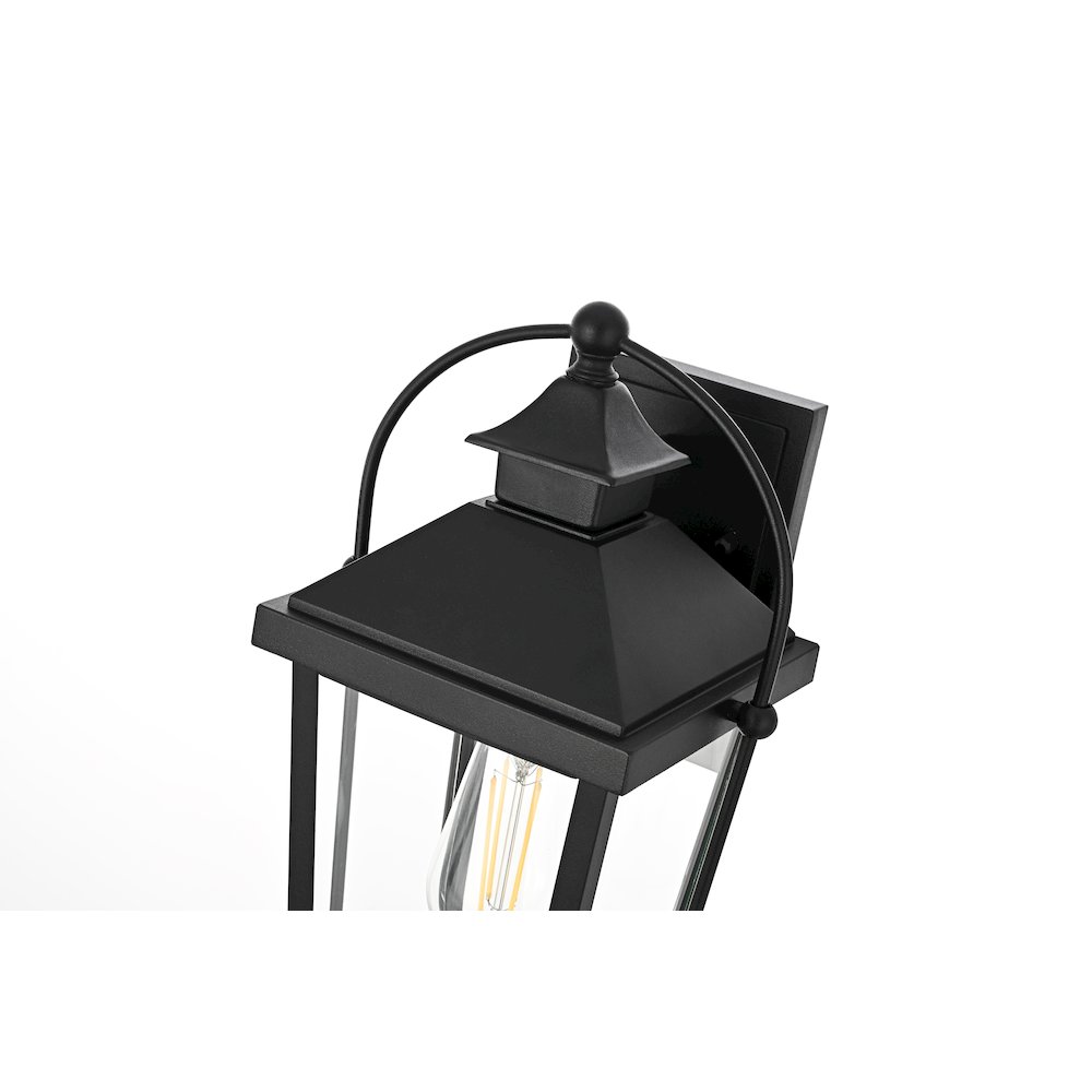 Luz 14 inch Outdoor Wall sconce in Black. Picture 4