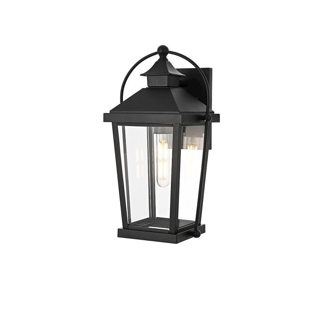 Luz 14 inch Outdoor Wall sconce in Black. Picture 7