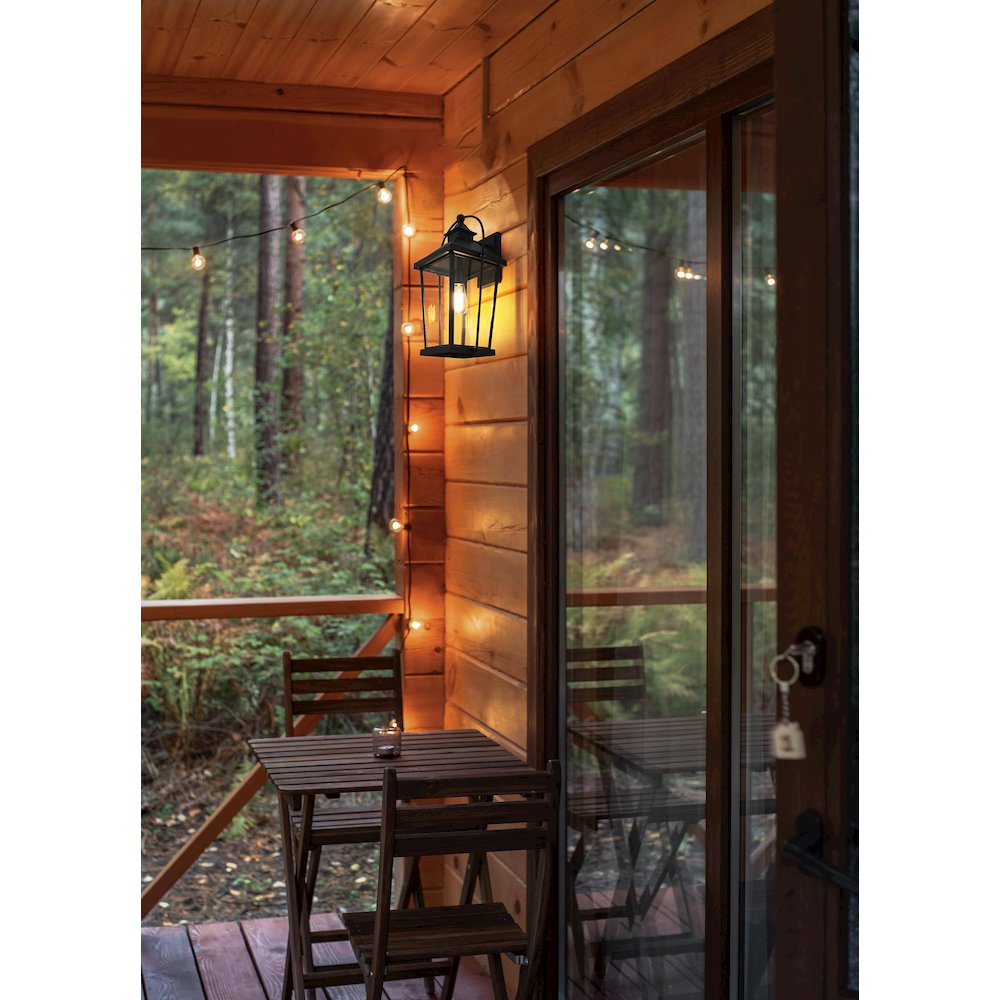 Luz 20 inch Outdoor Wall sconce in Black. Picture 2
