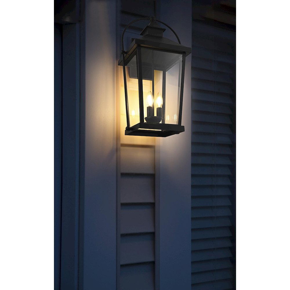 Luz 24 inch Outdoor Wall sconce in Black. Picture 2