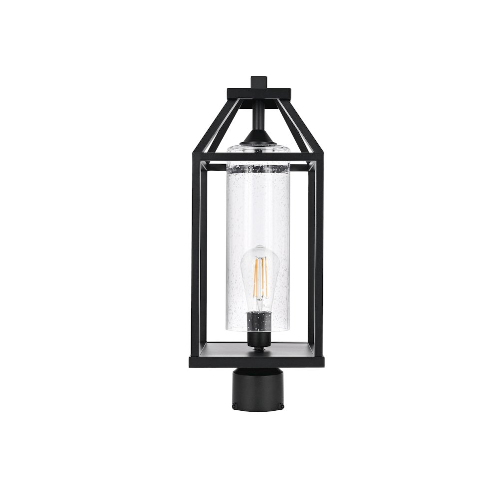 Zora 21 inch Outdoor Post light in Black. Picture 1
