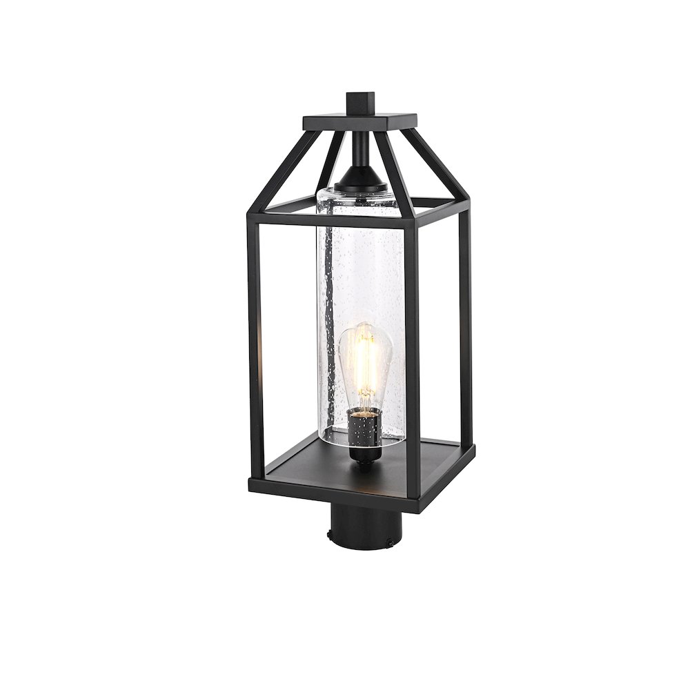 Zora 21 inch Outdoor Post light in Black. Picture 2