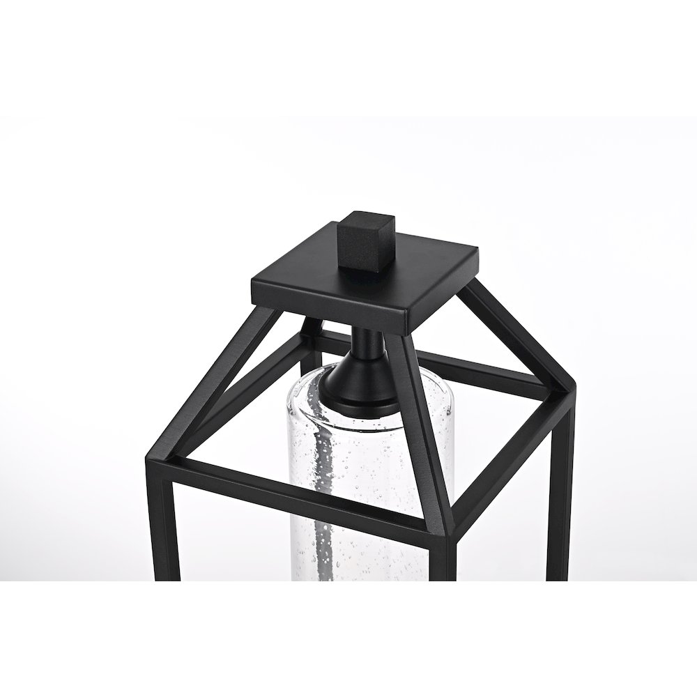 Zora 21 inch Outdoor Post light in Black. Picture 3