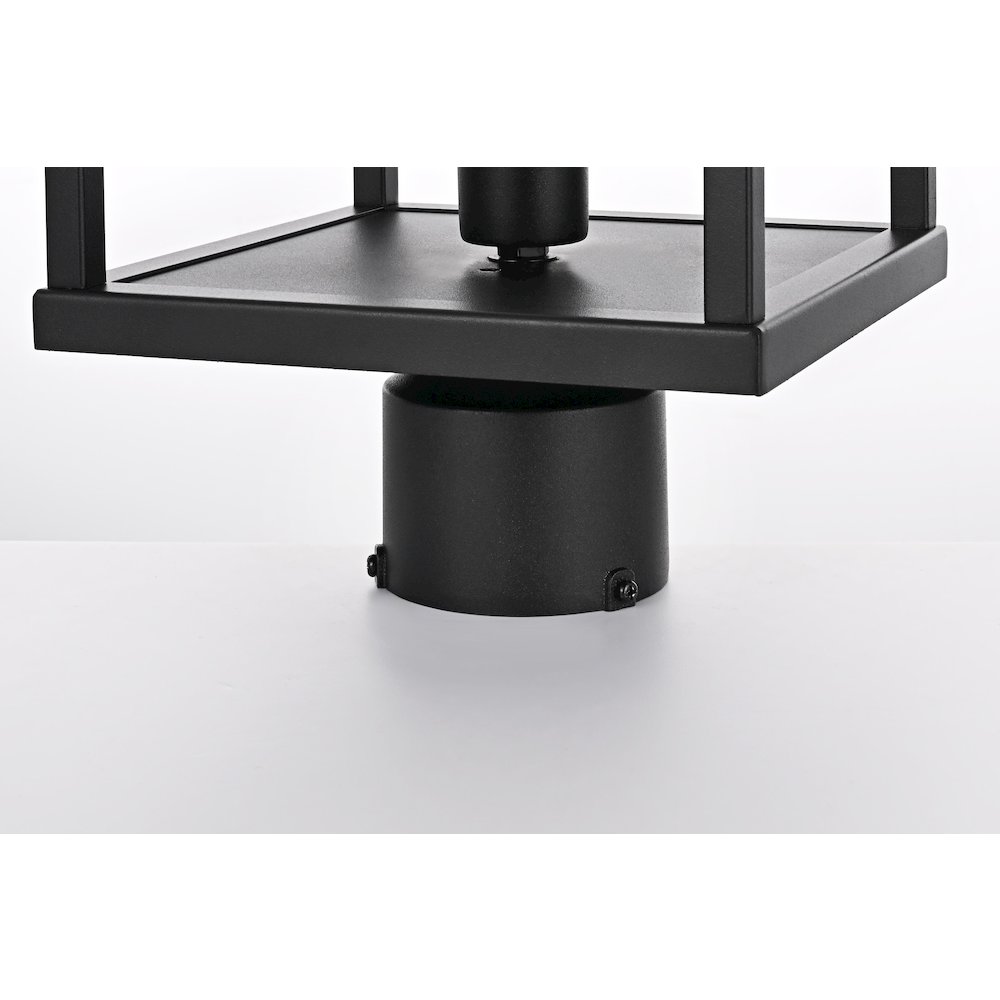 Zora 21 inch Outdoor Post light in Black. Picture 4