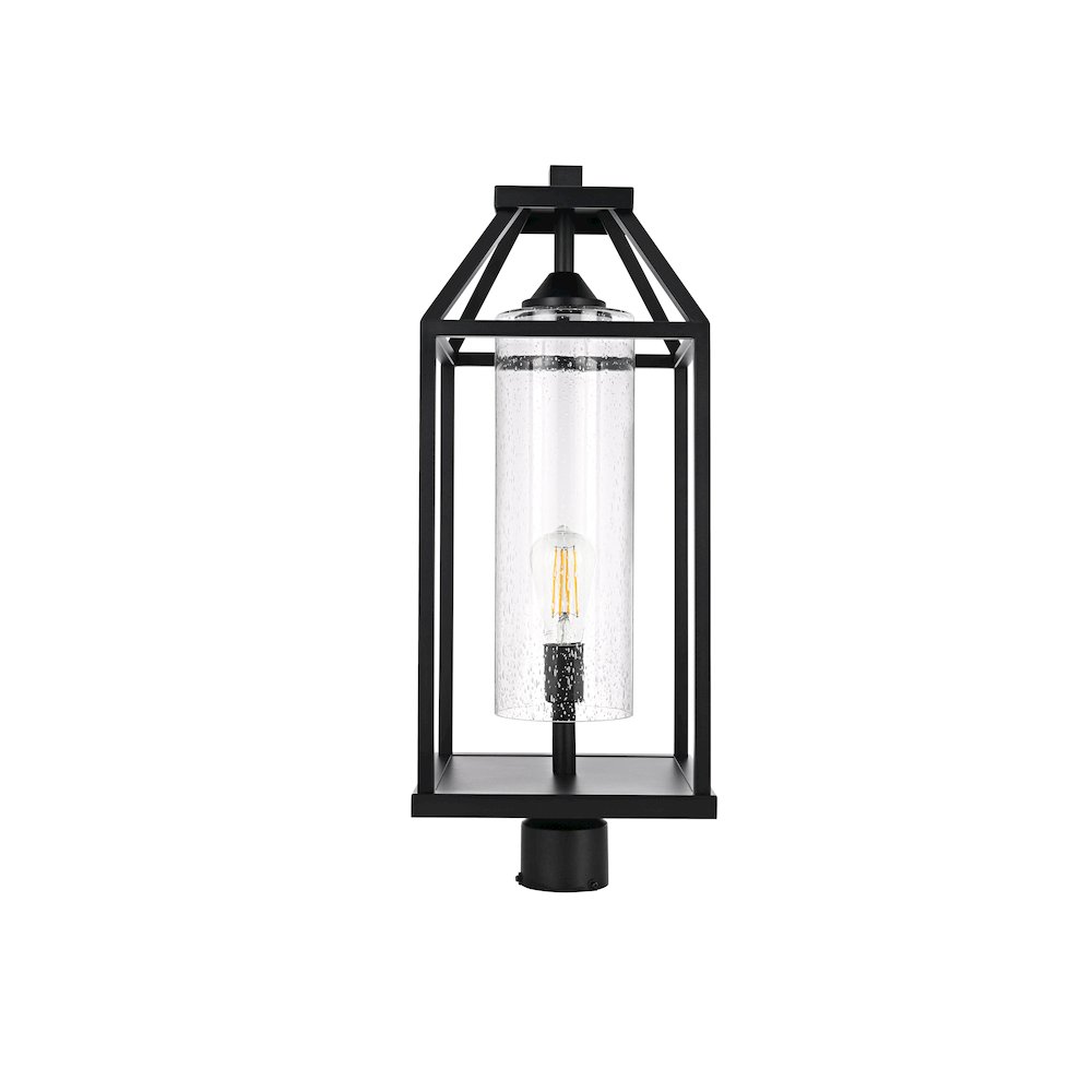 Zora 26 inch Outdoor Post light in Black. Picture 1