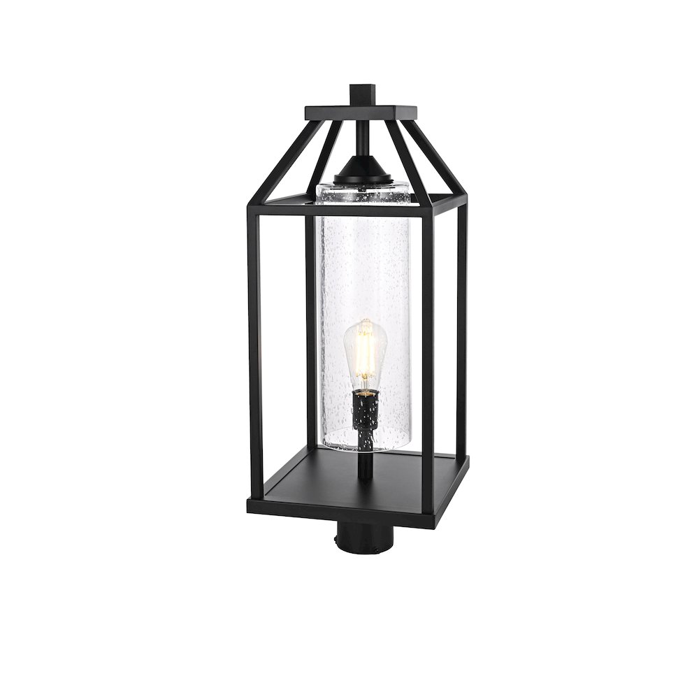 Zora 26 inch Outdoor Post light in Black. Picture 2