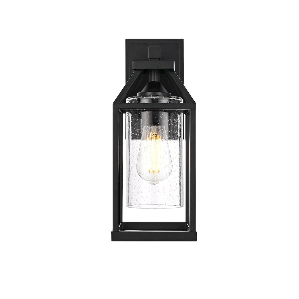 Zora 14 inch Outdoor Wall sconce in Black. Picture 1
