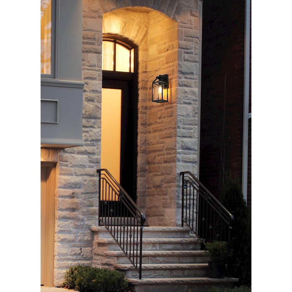 Zora 14 inch Outdoor Wall sconce in Black. Picture 2
