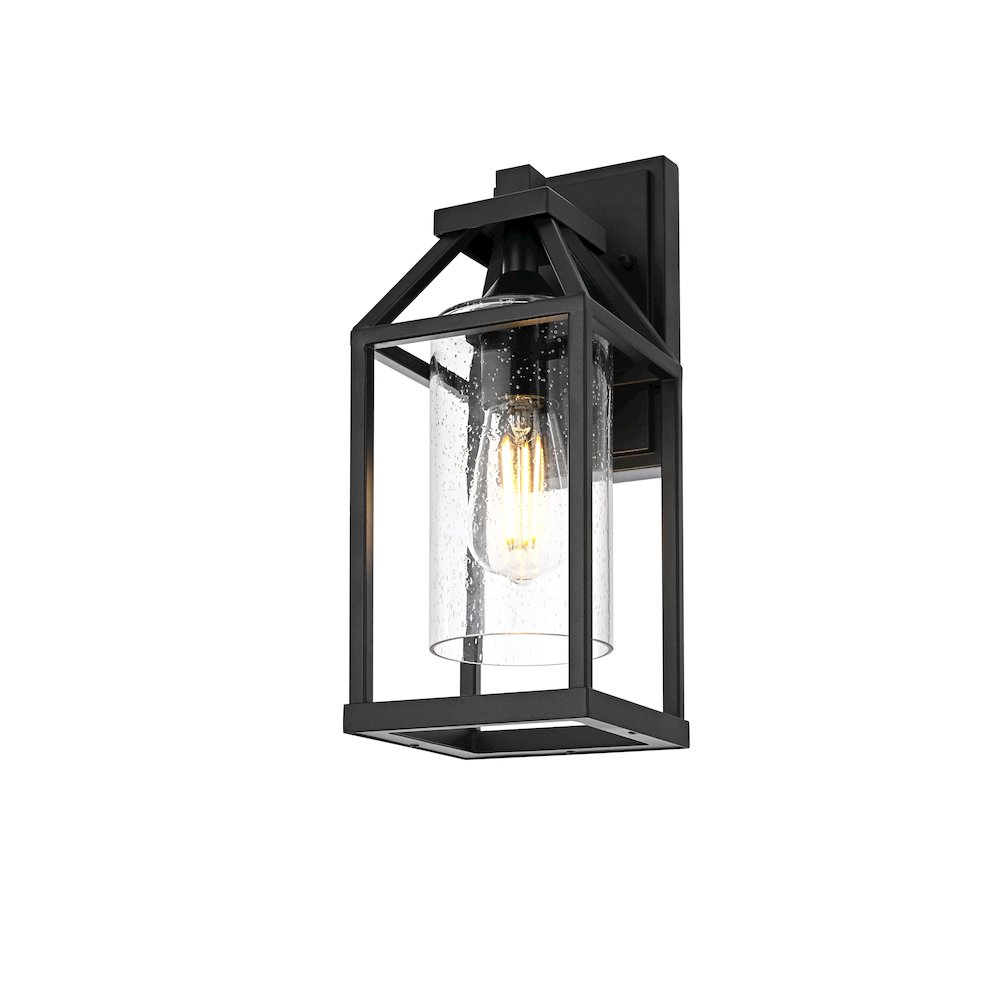 Zora 14 inch Outdoor Wall sconce in Black. Picture 3