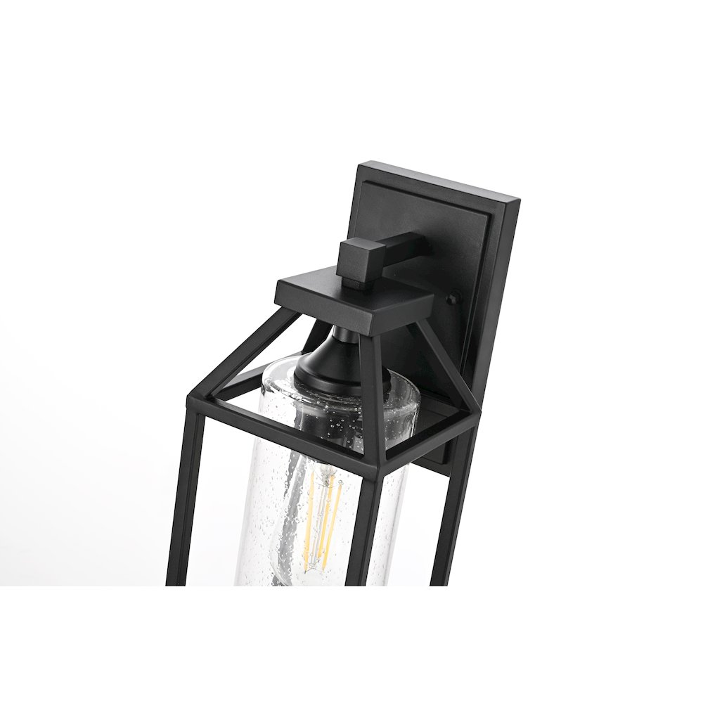Zora 14 inch Outdoor Wall sconce in Black. Picture 4