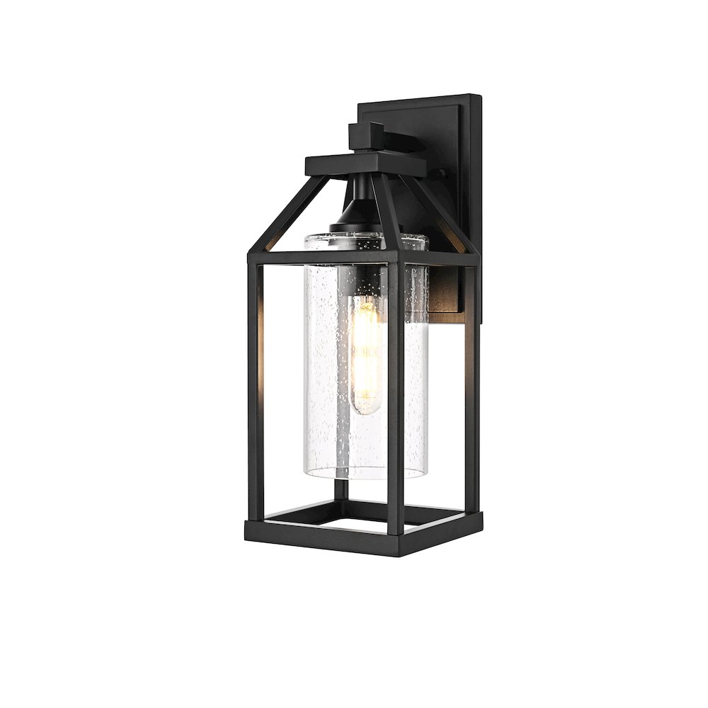 Zora 14 inch Outdoor Wall sconce in Black. Picture 7
