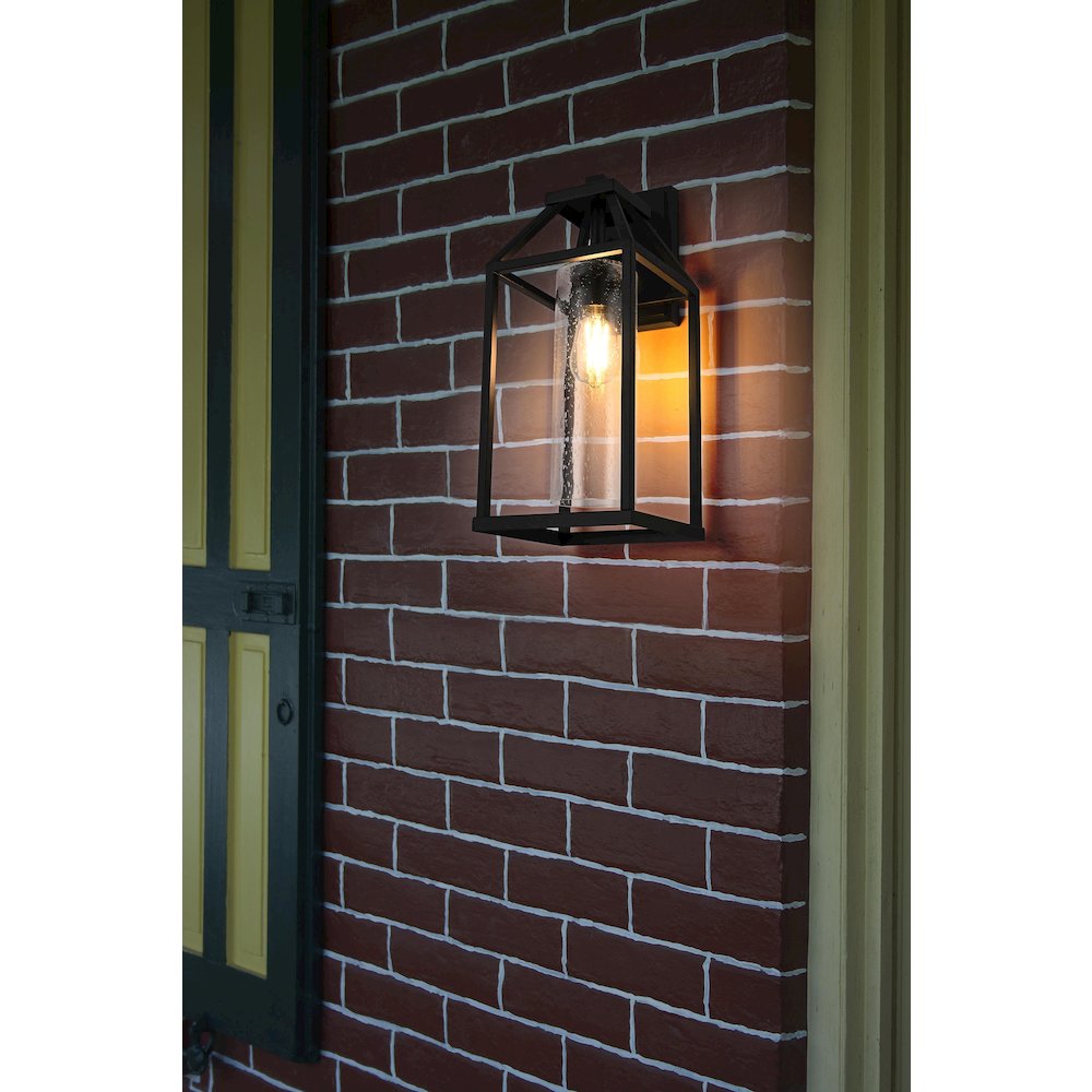 Zora 19 inch Outdoor Wall sconce in Black. Picture 2