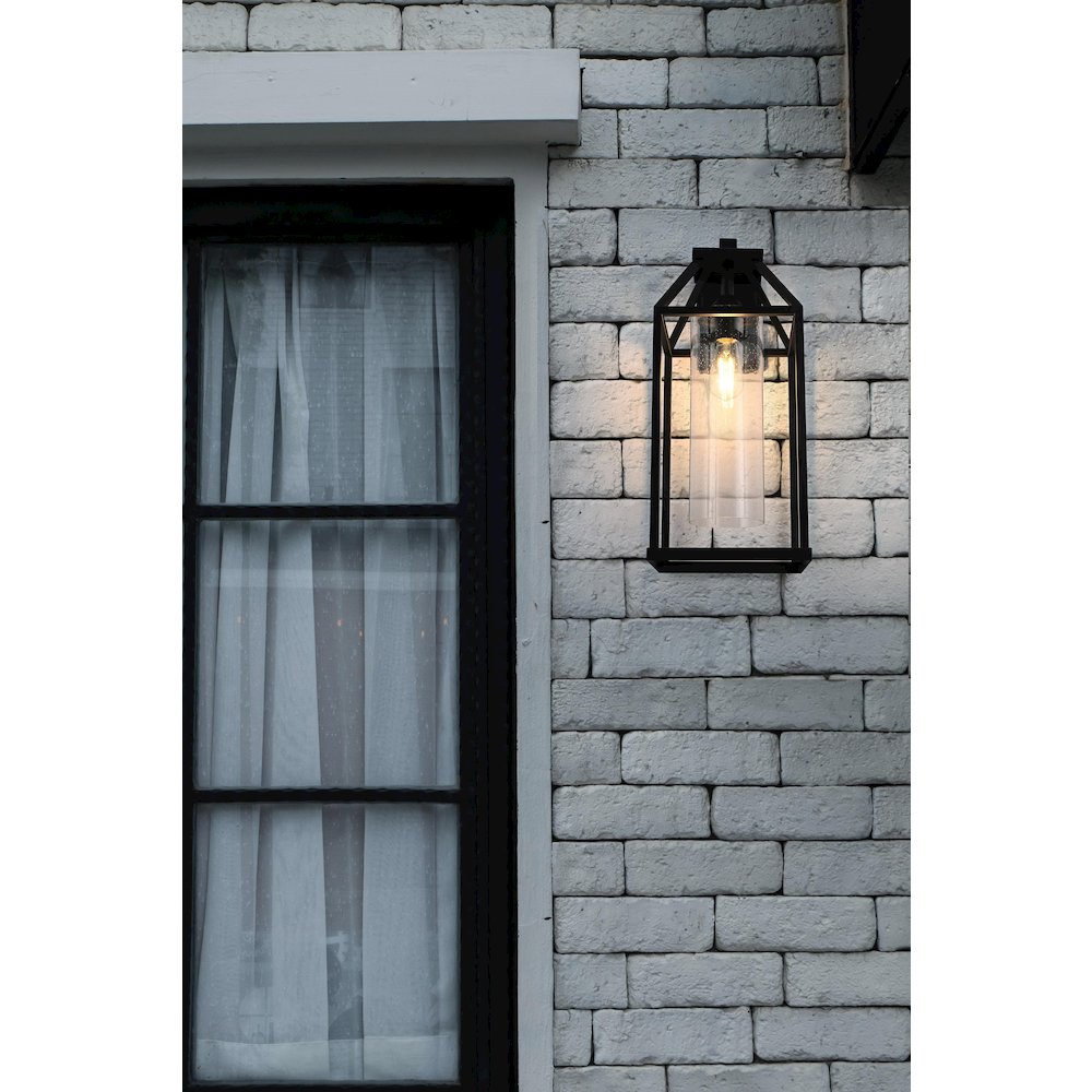 Zora 24 inch Outdoor Wall sconce in Black. Picture 2