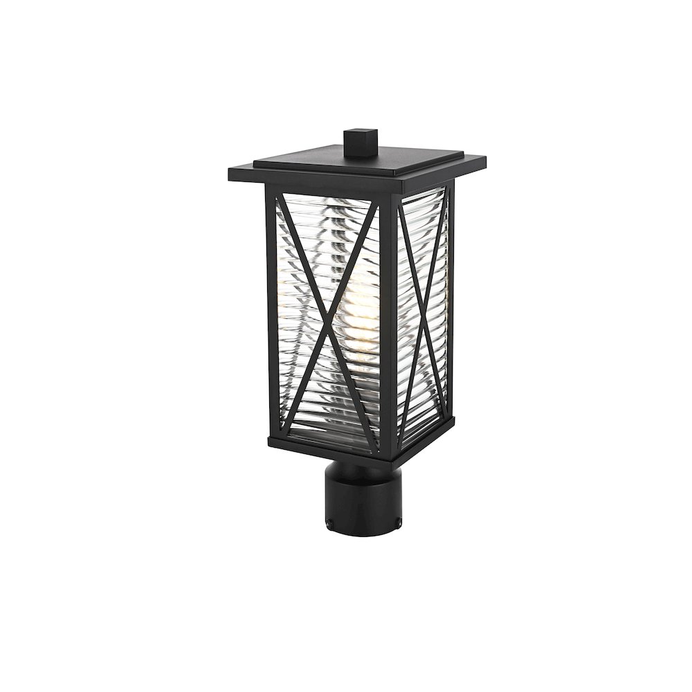 Jada 16 inch Outdoor Post light in Black. Picture 2