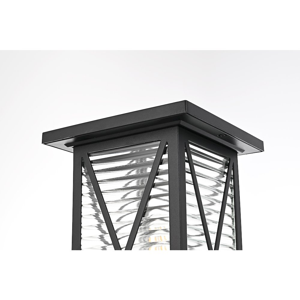 Jada 16 inch Outdoor Post light in Black. Picture 4
