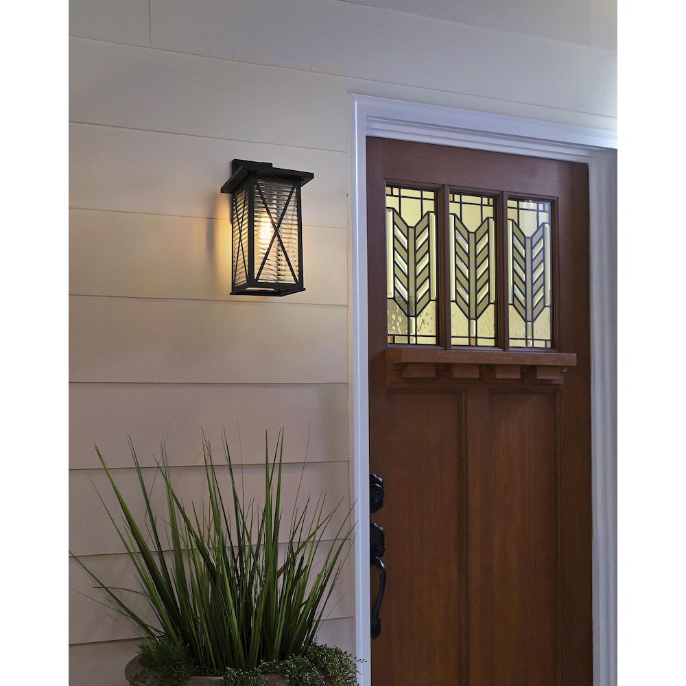 Jada 12 inch Outdoor Wall sconce in Black. Picture 2