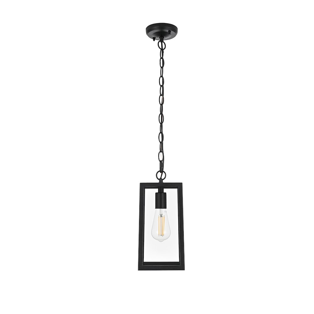 Veda 13 inch Outdoor Pendant in Black. Picture 1