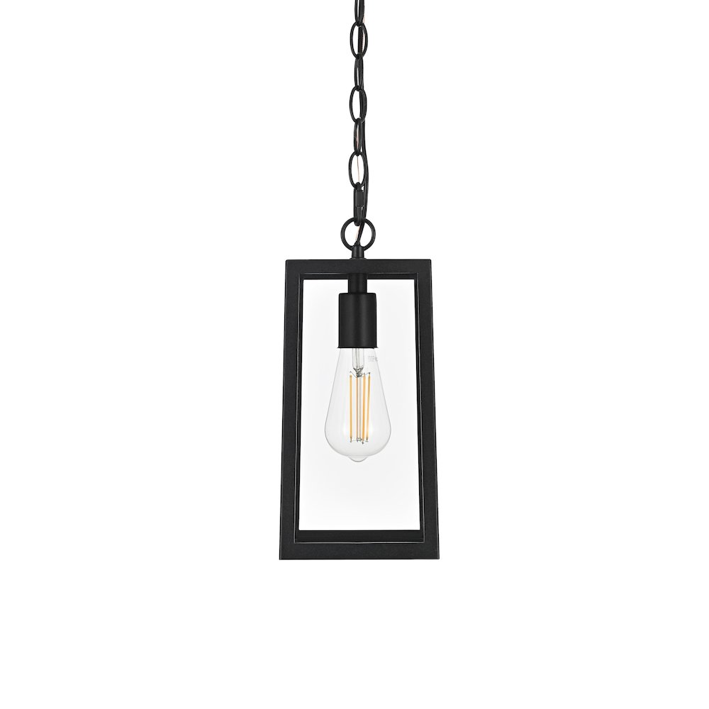 Veda 13 inch Outdoor Pendant in Black. Picture 3