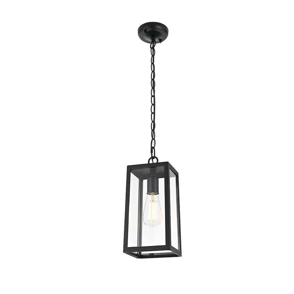 Veda 13 inch Outdoor Pendant in Black. Picture 8