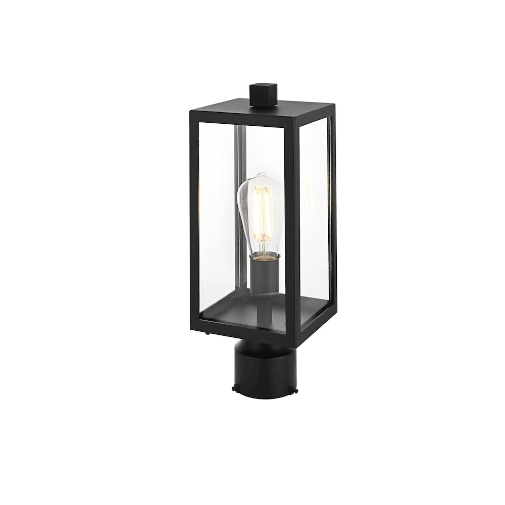 Veda 15 inch Outdoor Post light in Black. Picture 2
