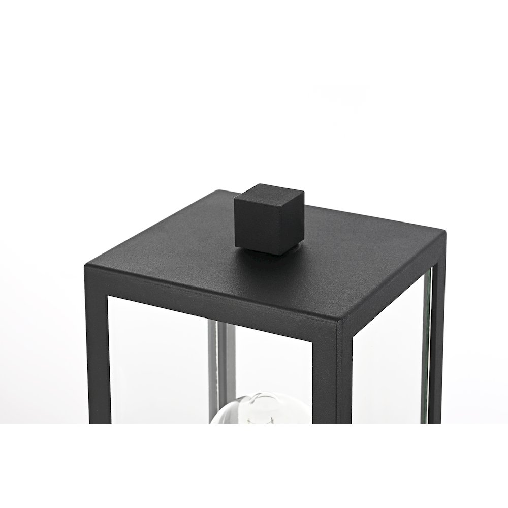 Veda 15 inch Outdoor Post light in Black. Picture 3