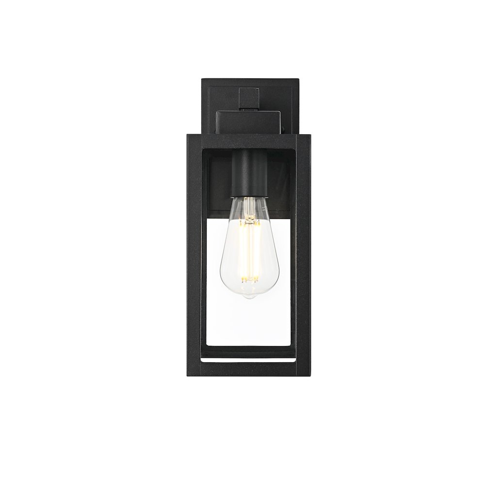 Veda 13 inch Outdoor Wall sconce in Black. Picture 1