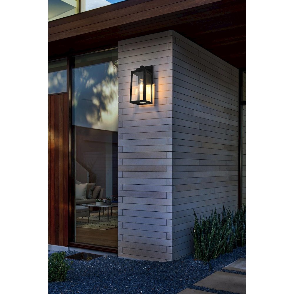 Veda 13 inch Outdoor Wall sconce in Black. Picture 2