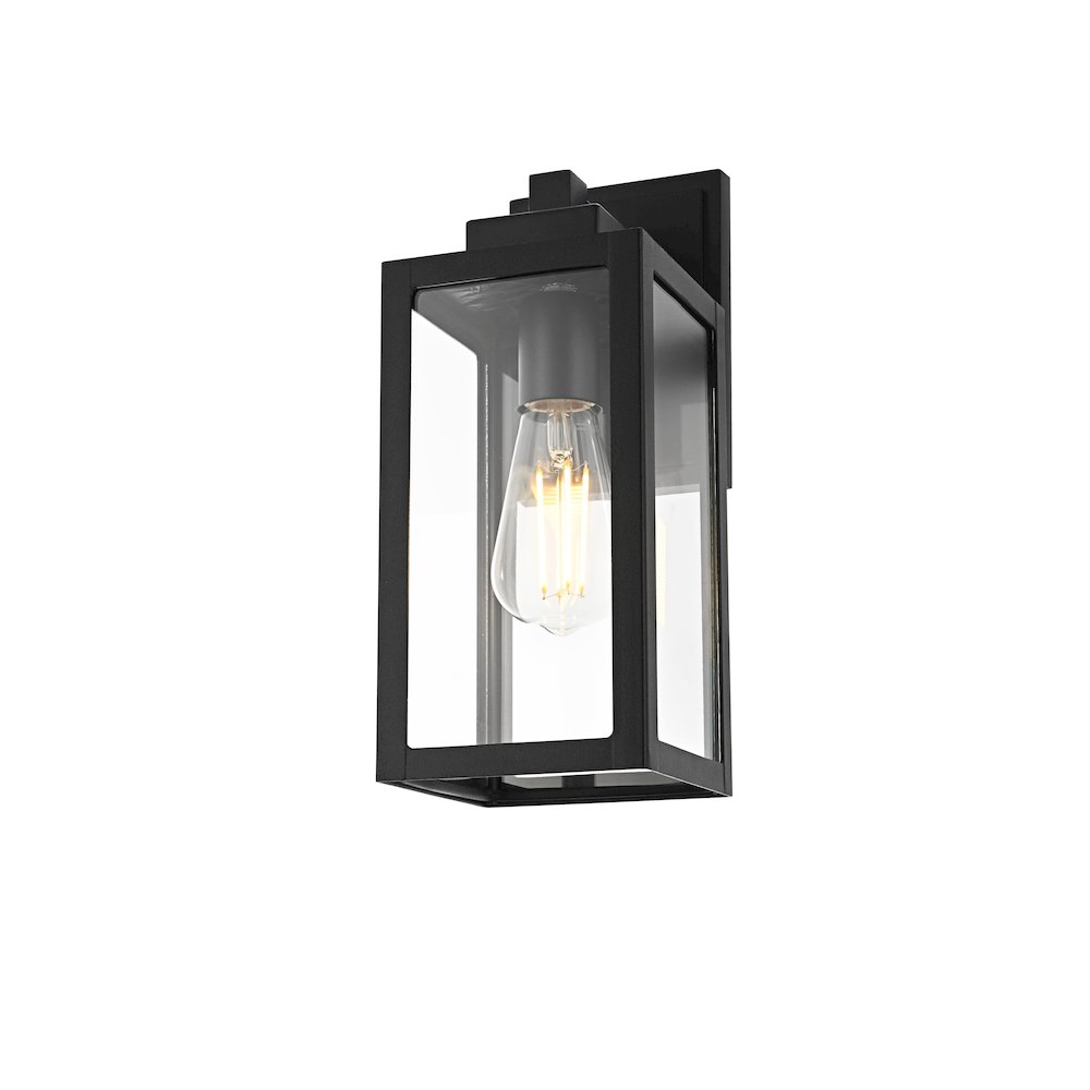 Veda 13 inch Outdoor Wall sconce in Black. Picture 3