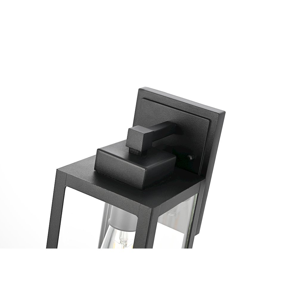 Veda 13 inch Outdoor Wall sconce in Black. Picture 4