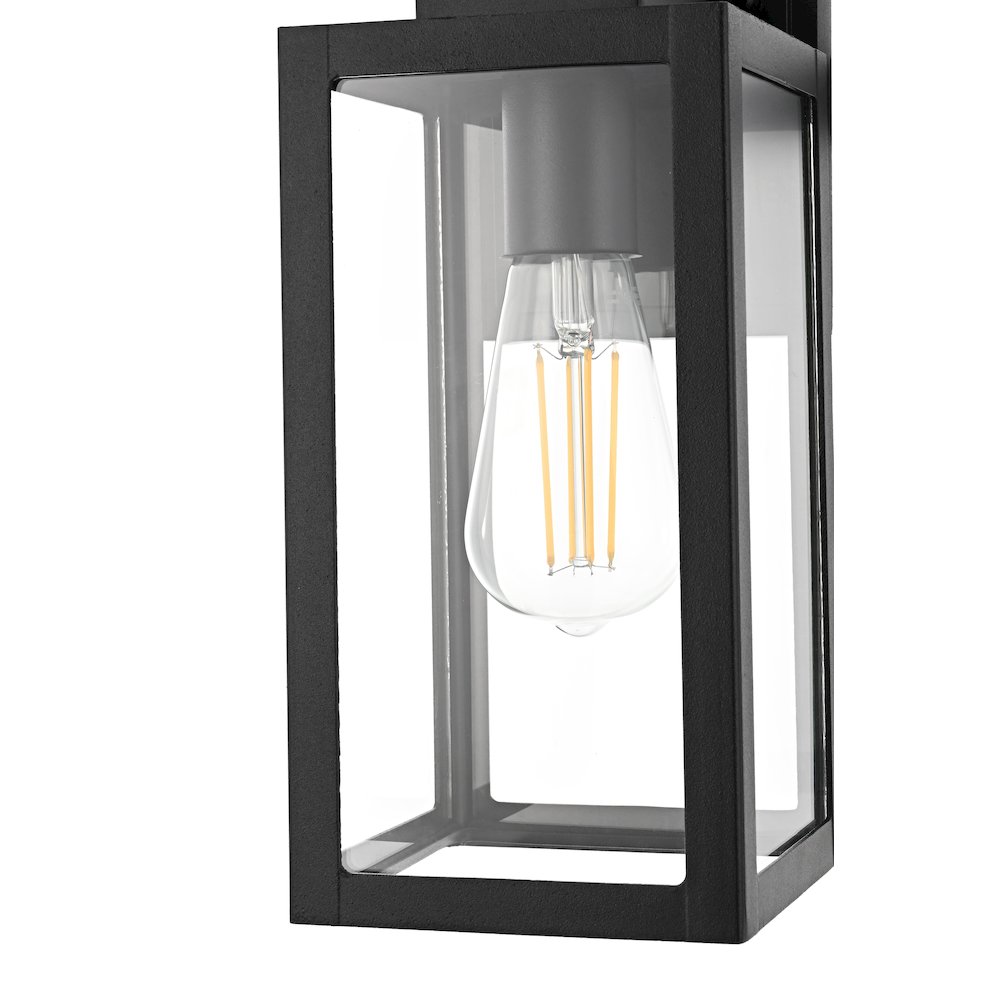 Veda 13 inch Outdoor Wall sconce in Black. Picture 6