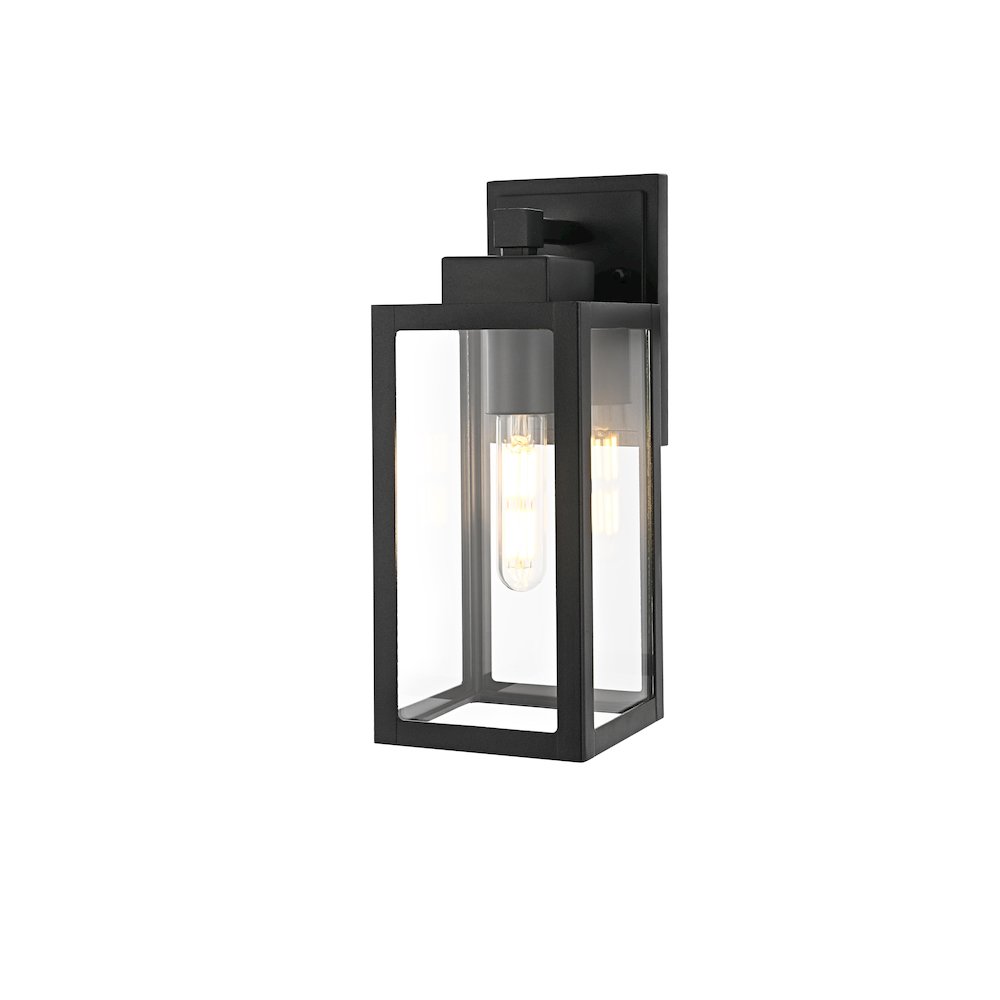 Veda 13 inch Outdoor Wall sconce in Black. Picture 7