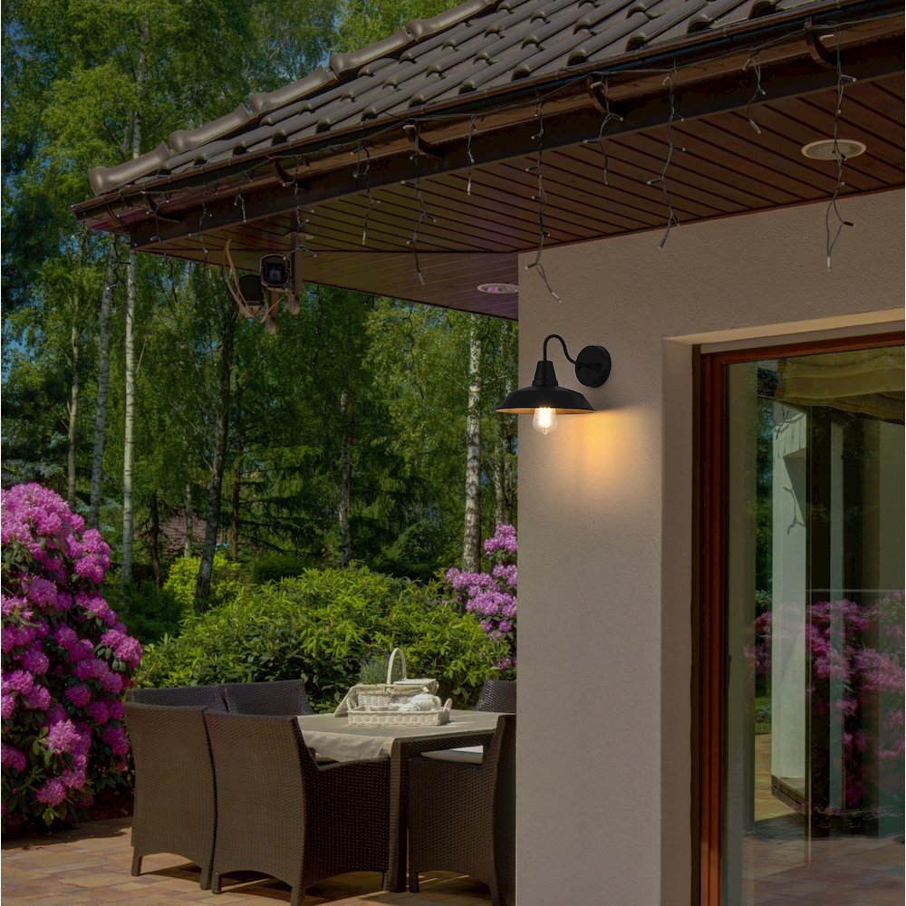 Tinsley 13 inch Outdoor Wall sconce in Black. Picture 2