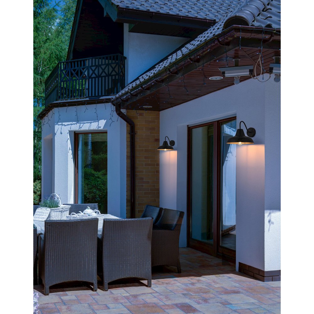 Tinsley 15 inch Outdoor Wall sconce in Black. Picture 2